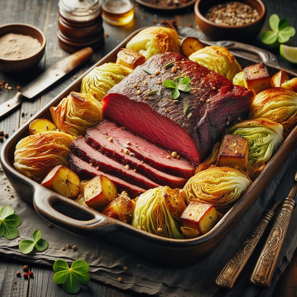 Baked Corned Beef and Cabbage dish