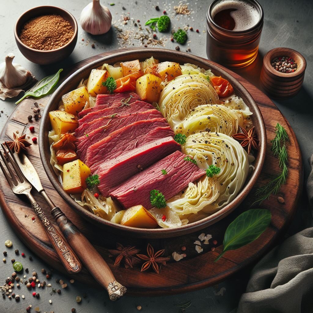 Classic Corned Beef and Cabbage dish