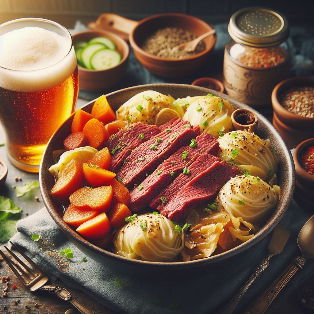 Slow Cooker Corned Beef and Cabbage dish
