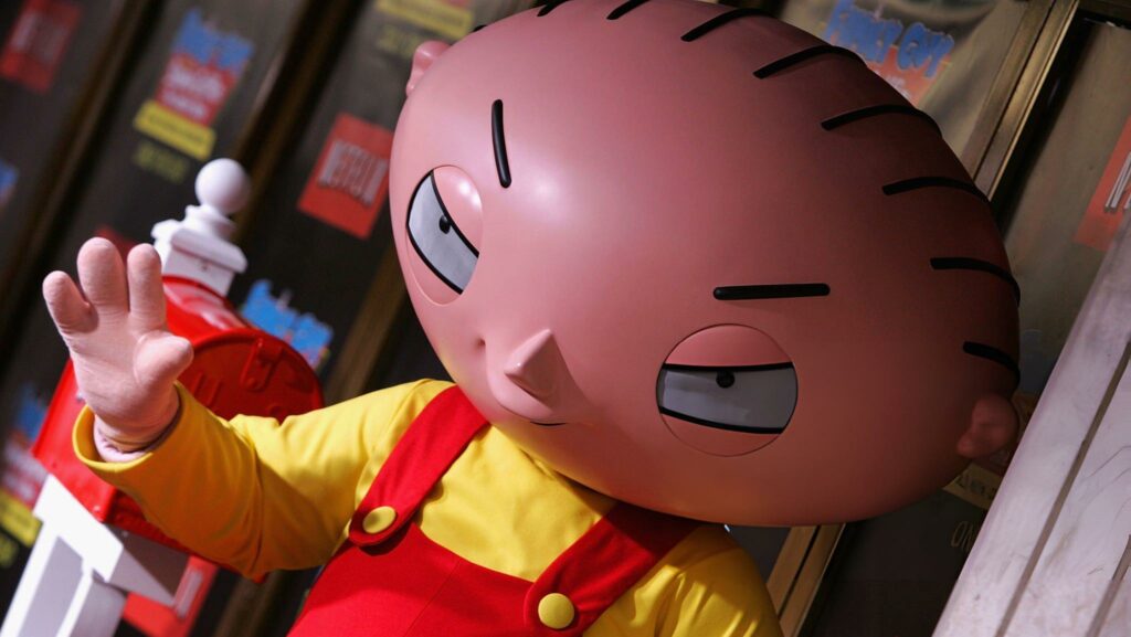 WESTWOOD, CA - SEPTEMBER 27: Cartoon character Stewie Griffin attends the DVD release premiere of "Family Guy Presents Stewie Griffin: The Untold Story" at Mann National Theatre September 27, 2005 in Westwood, California. (Photo by Mark Mainz/Getty Images)