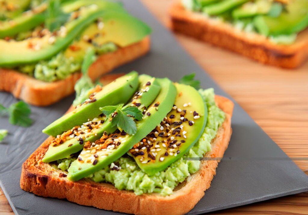 Toast with mashed avocado